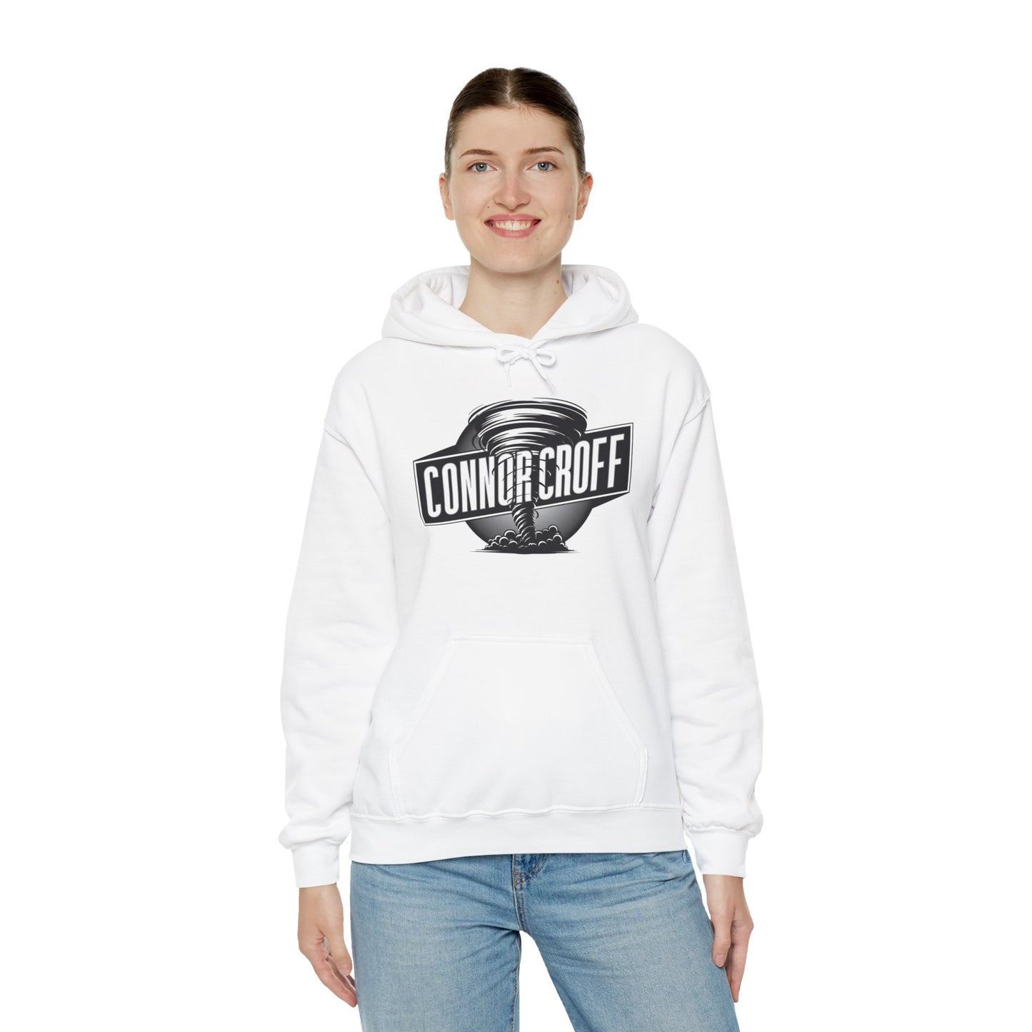Connor Croff Black White Circle Logo Unisex Heavy Blend™ Hooded Sweatshirt