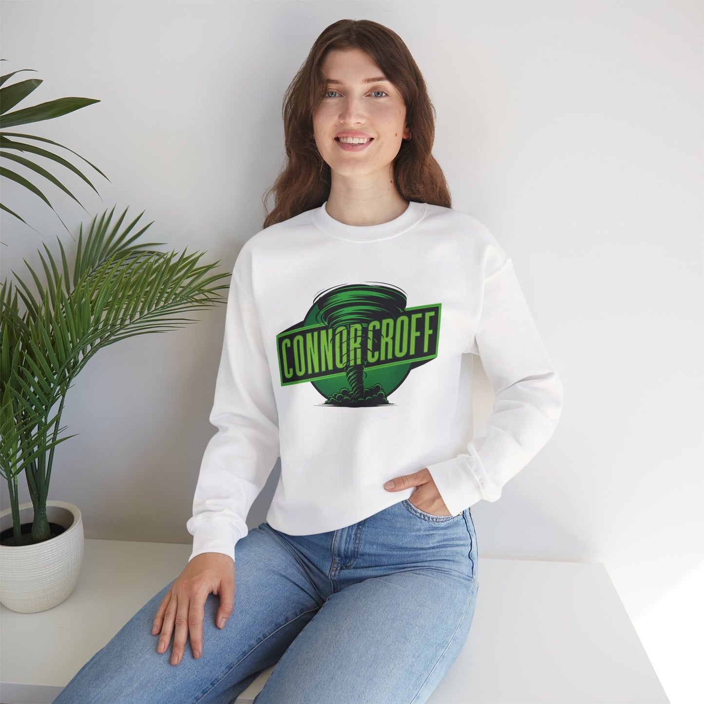 Connor Croff Green Circle Logo Unisex Heavy Blend™ Crewneck Sweatshirt