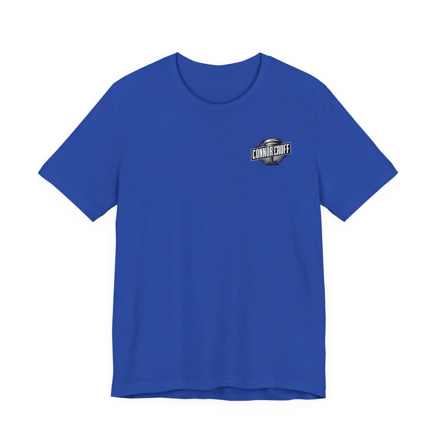 Connor Croff Small Black White Logo Front & Linear Back Unisex Jersey Short Sleeve Tee