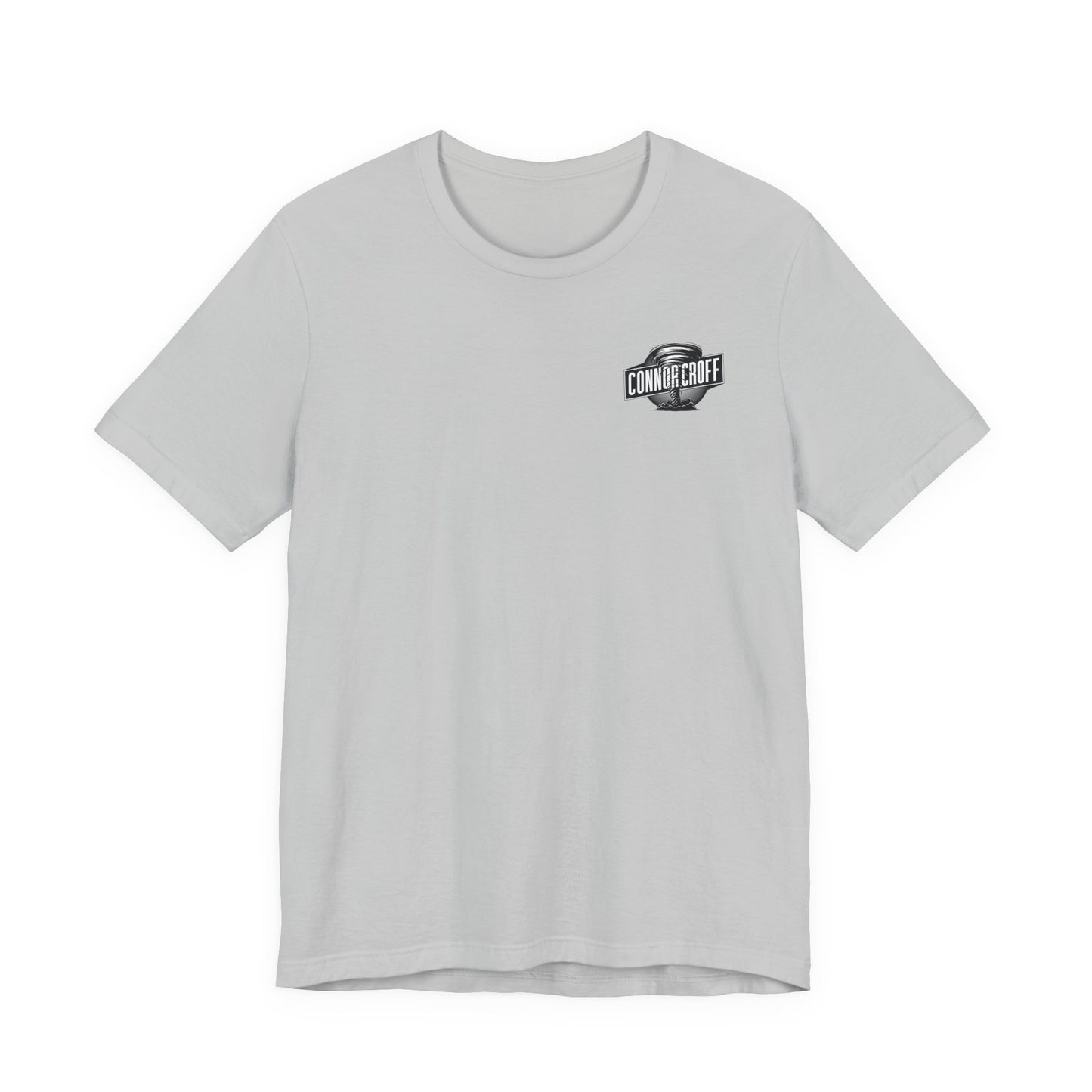 Connor Croff Small Black White Logo Front & Linear Back Unisex Jersey Short Sleeve Tee