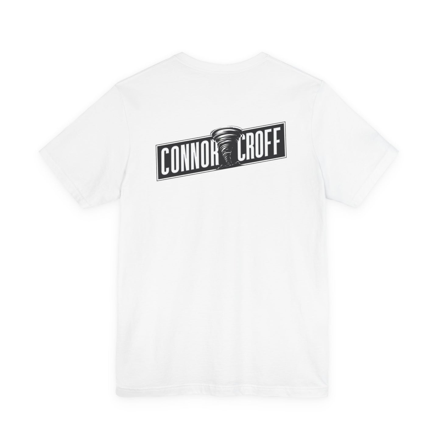 Connor Croff Small Black White Logo Front & Linear Back Unisex Jersey Short Sleeve Tee