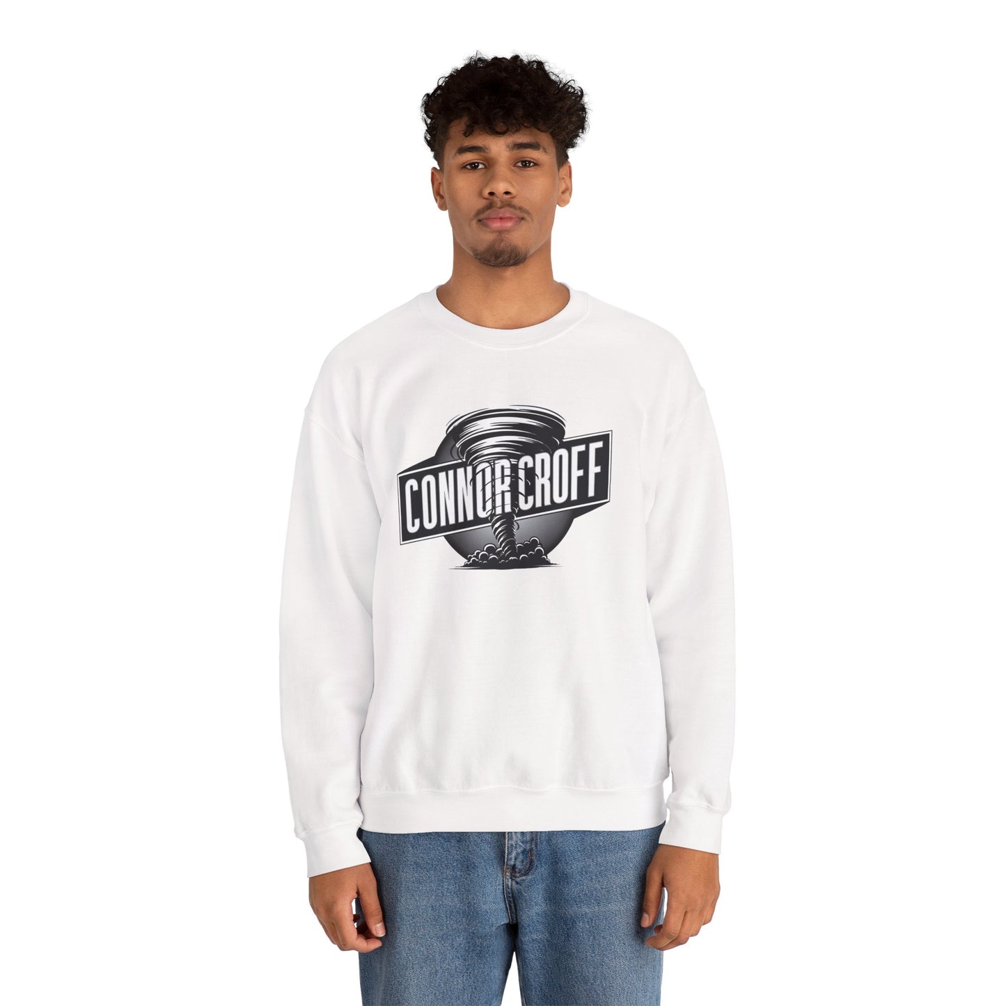 Connor Croff Black White Circle Logo Unisex Heavy Blend™ Crewneck Sweatshirt