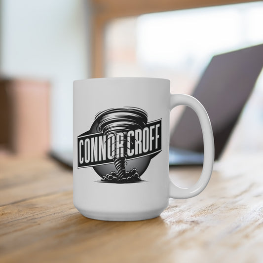 Connor Croff Black White Circle Logo Mug 15oz