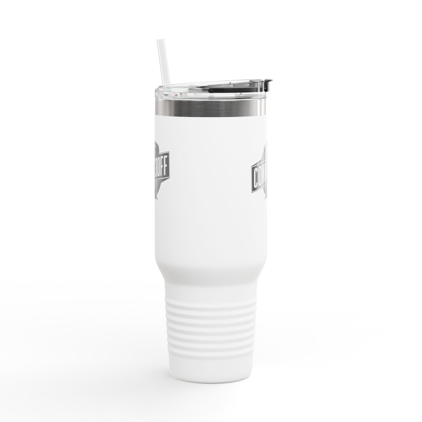 Connor Croff Black White Circle Logo Insulated Travel Mug, 40oz
