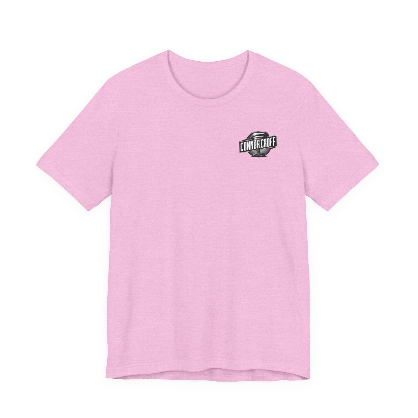 Connor Croff Small Black White Logo Front & Linear Back Unisex Jersey Short Sleeve Tee