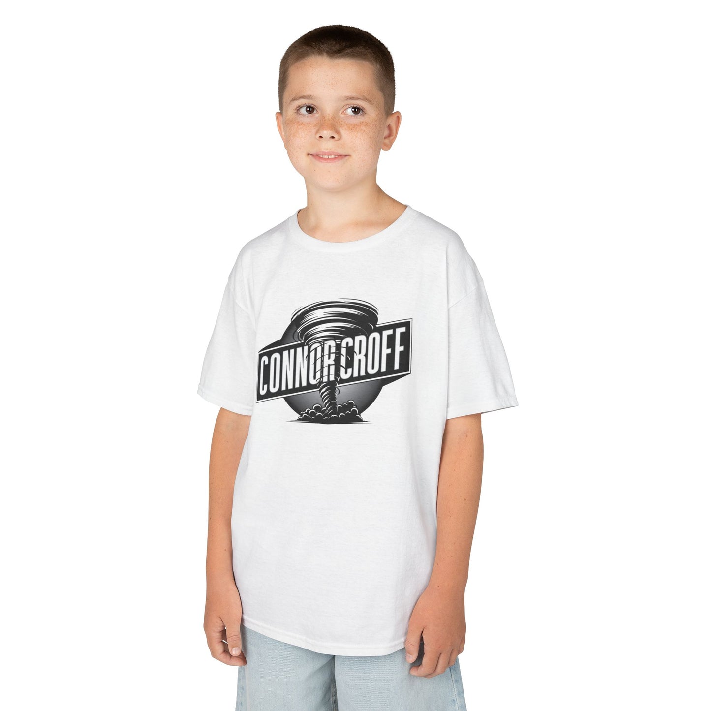 YOUTH (KIDS) Connor Croff Black White Circle Logo Heavy Cotton™ Tee