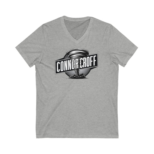 Connor Croff Black White Circle Logo Unisex Jersey Short Sleeve V-Neck Tee