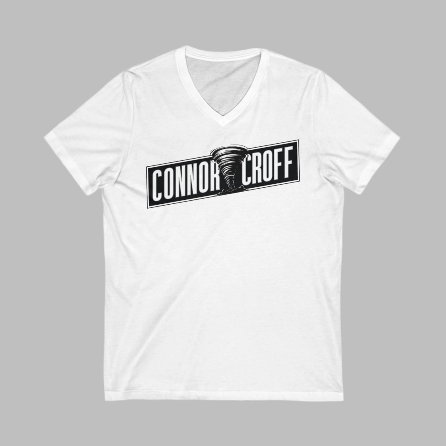 Connor Croff Black White Logo Unisex Jersey Short Sleeve V-Neck Tee