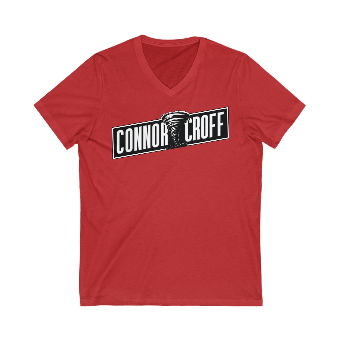 Connor Croff Black White Logo Unisex Jersey Short Sleeve V-Neck Tee