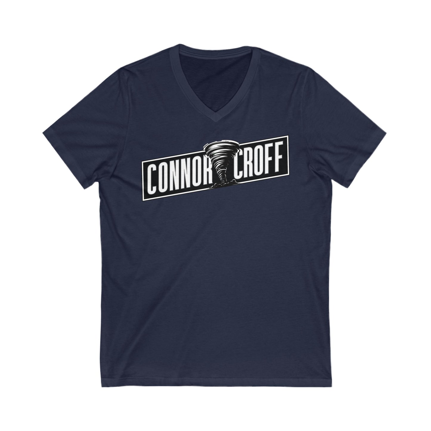 Connor Croff Black White Logo Unisex Jersey Short Sleeve V-Neck Tee