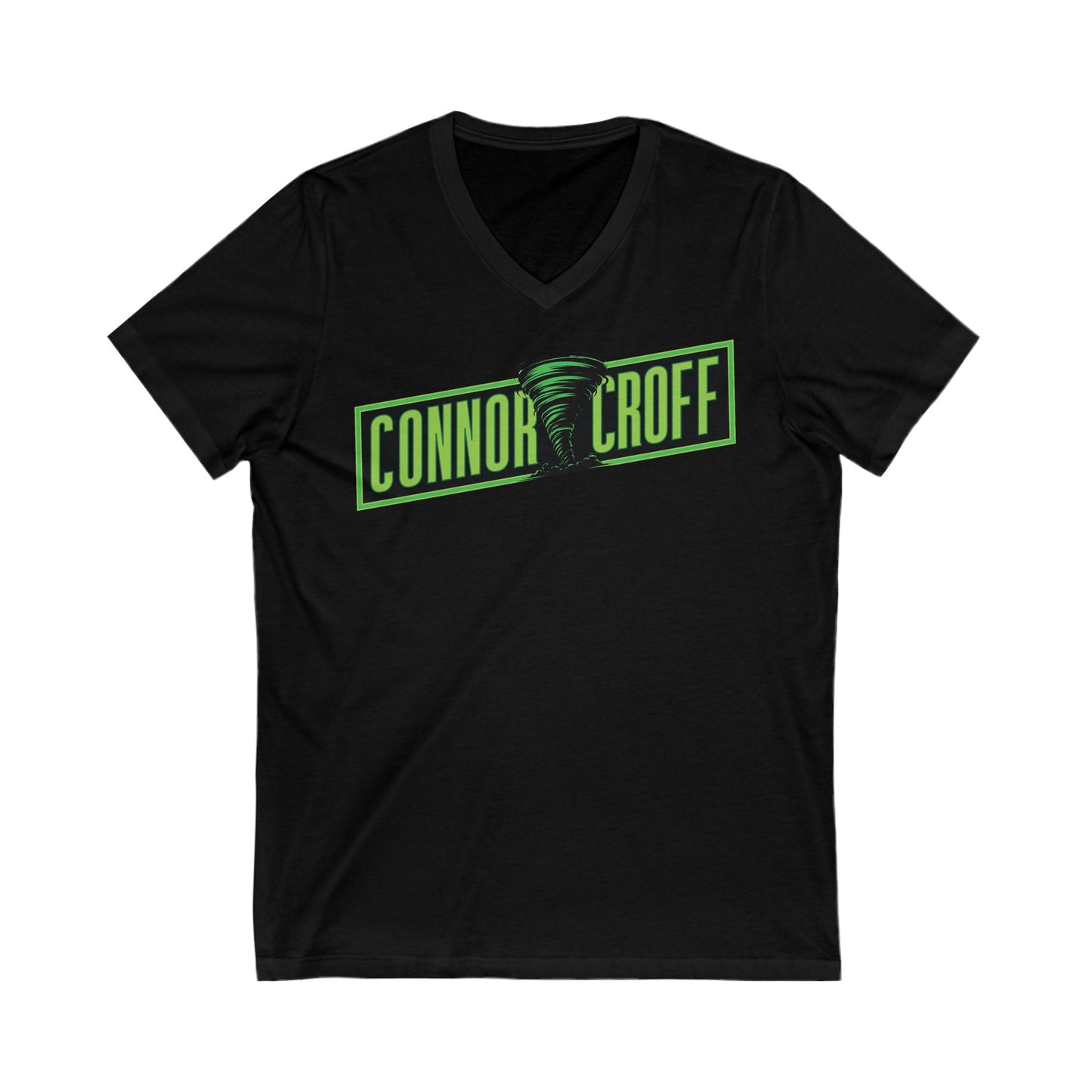 Connor Croff Green Logo Unisex Jersey Short Sleeve V-Neck Tee