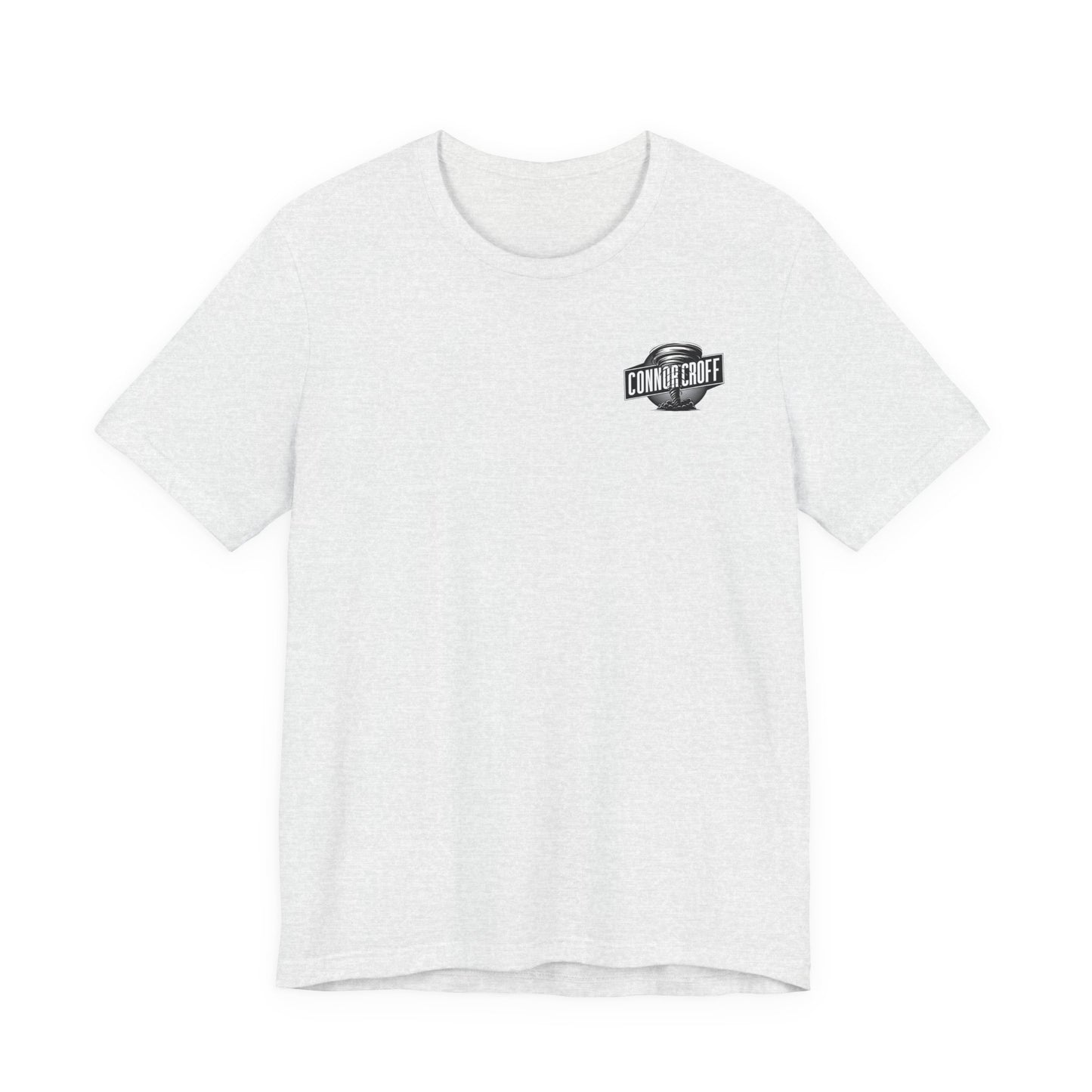 Connor Croff Small Black White Logo Front & Linear Back Unisex Jersey Short Sleeve Tee