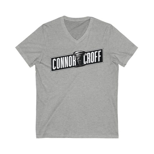 Connor Croff Black White Logo Unisex Jersey Short Sleeve V-Neck Tee