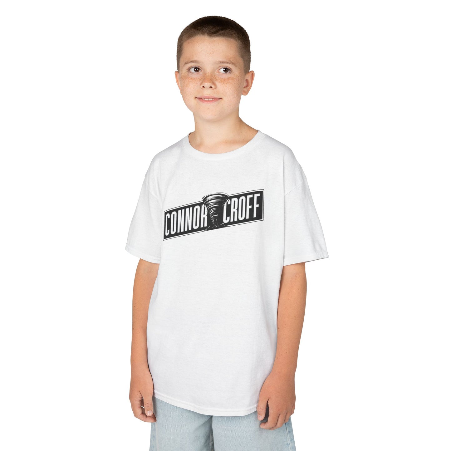 YOUTH (KIDS) Connor Croff Black White Logo Heavy Cotton™ Tee