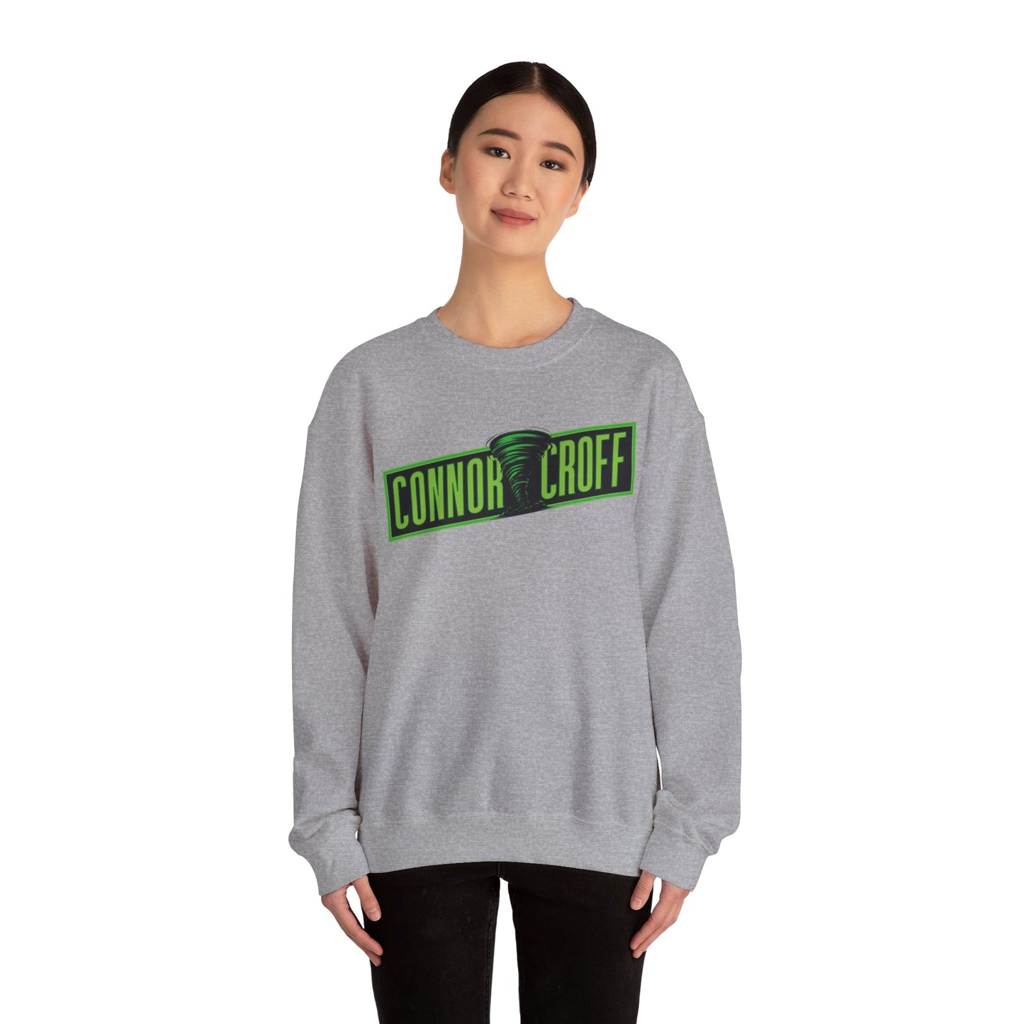 Connor Croff Green Logo Unisex Heavy Blend™ Crewneck Sweatshirt