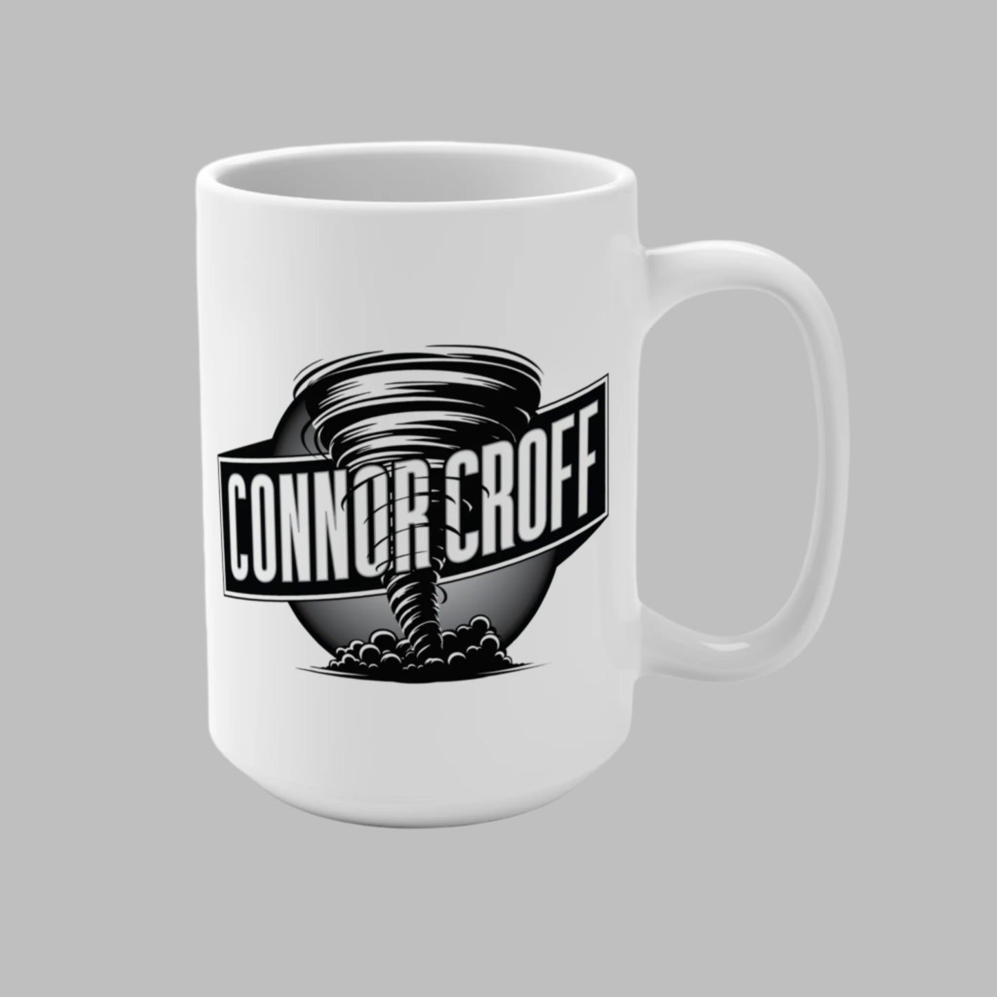 Connor Croff Black White Circle Logo Mug 15oz