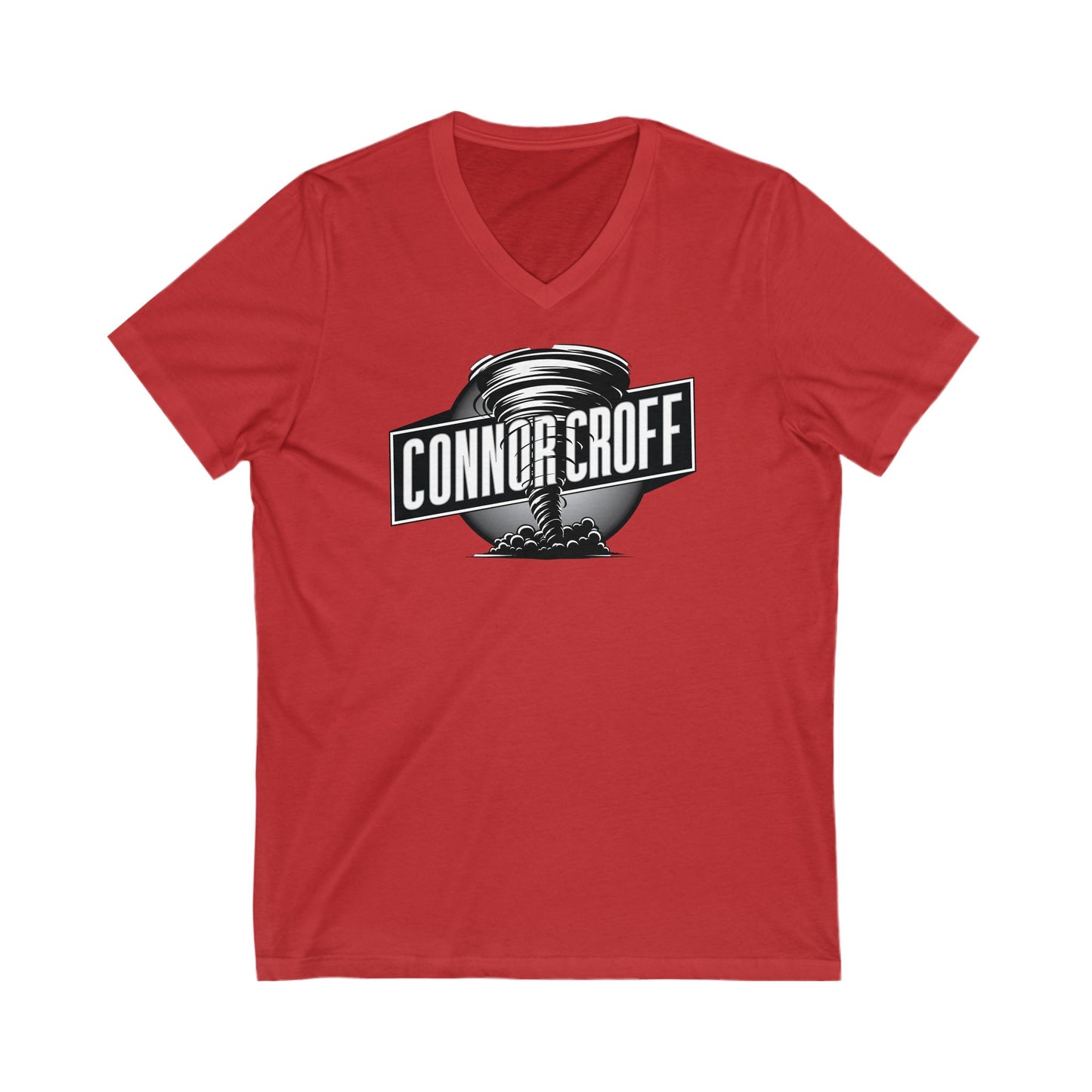 Connor Croff Black White Circle Logo Unisex Jersey Short Sleeve V-Neck Tee
