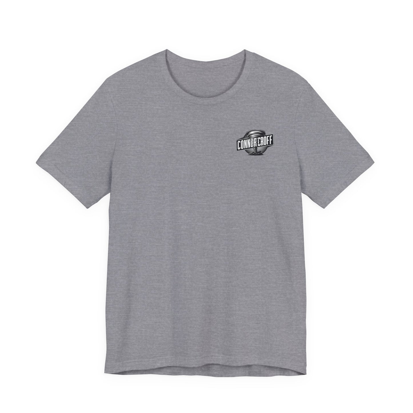 Connor Croff Small Black White Logo Front & Linear Back Unisex Jersey Short Sleeve Tee