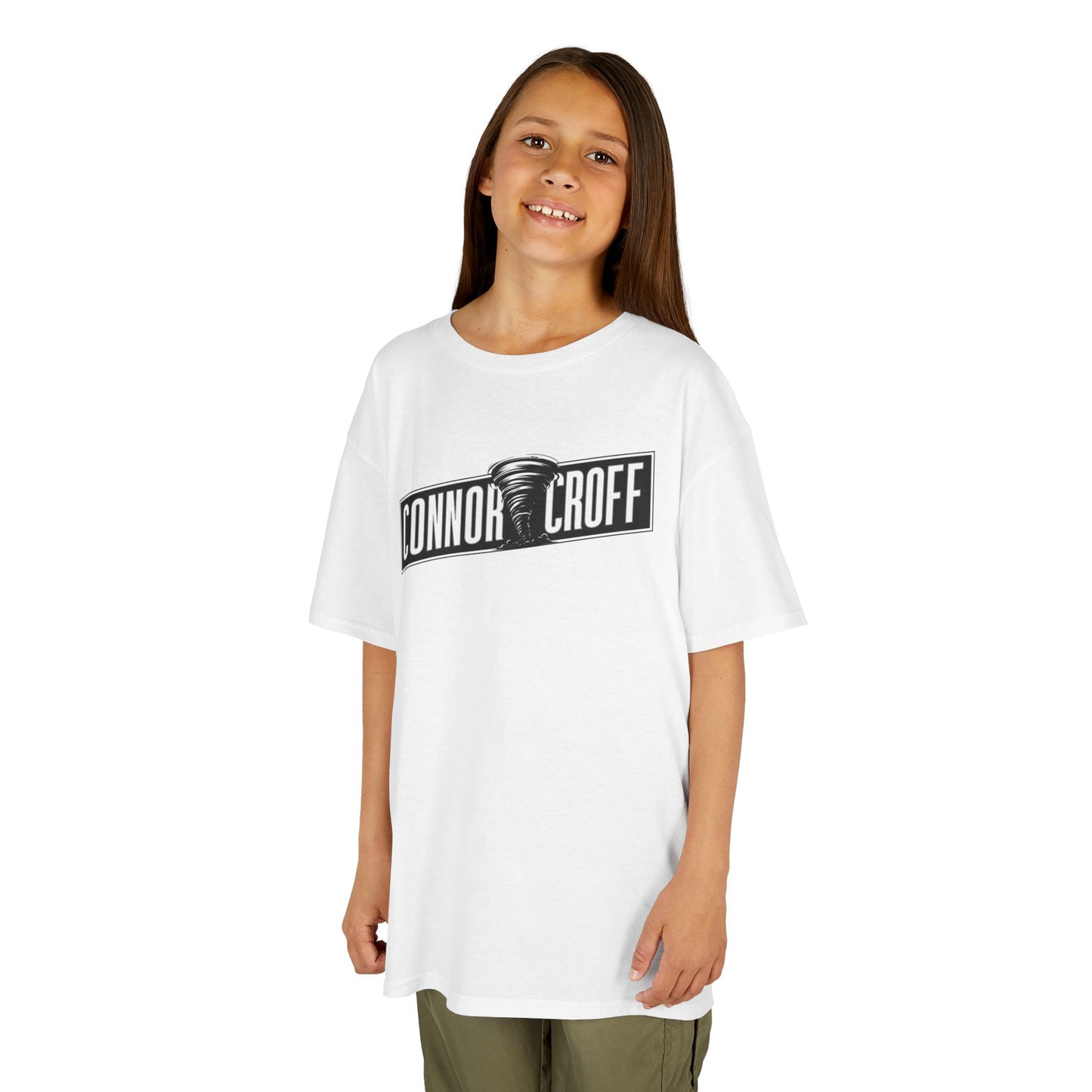 YOUTH (KIDS) Connor Croff Black White Logo Heavy Cotton™ Tee