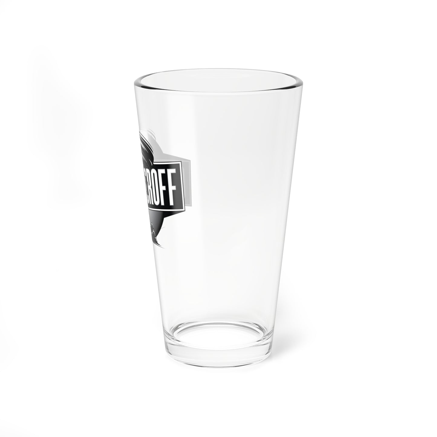 Connor Croff Black & White Tornado Logo 16oz Drinking / Mixing Glass