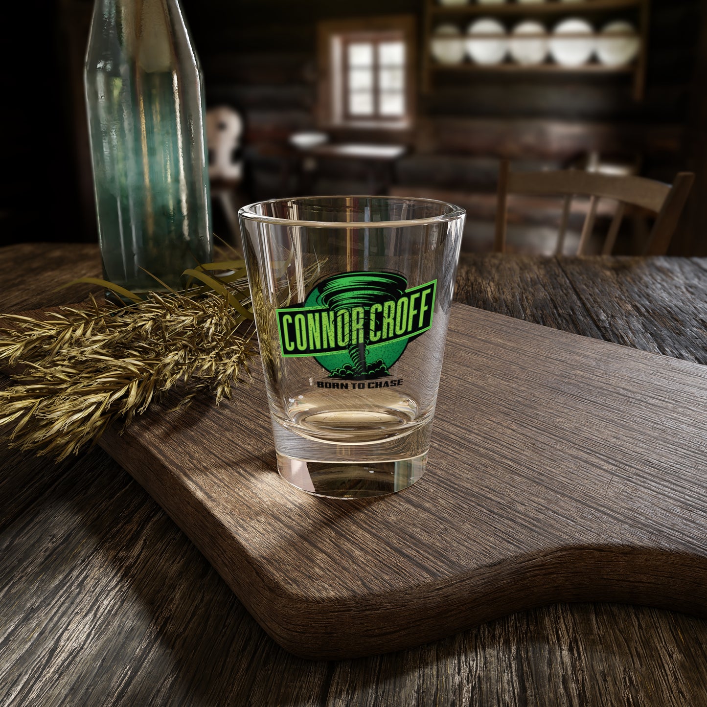 Connor Croff Green Tornado Logo Shot Glass 1.5oz