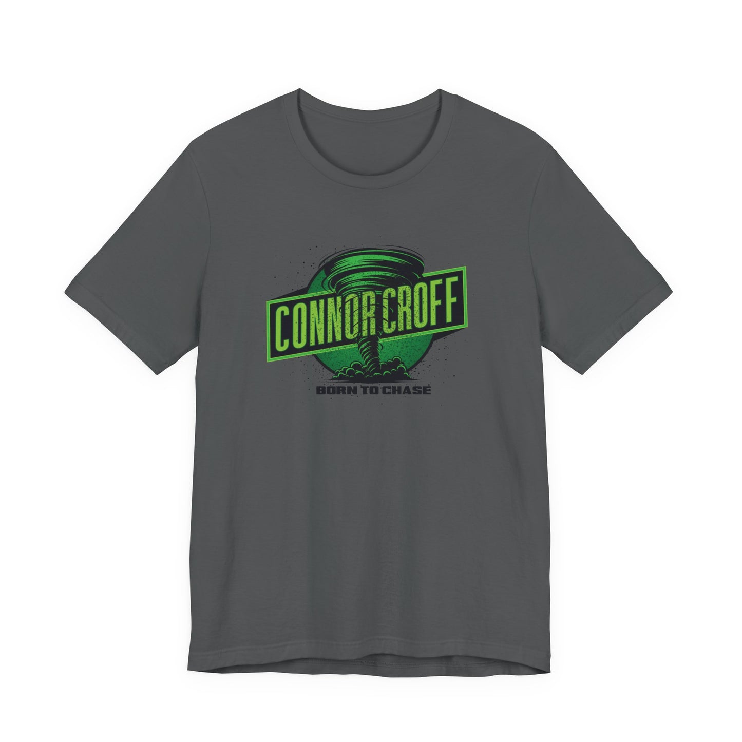 Connor Croff Green Circle "Born To Chase" Logo Unisex Jersey Short Sleeve Tee