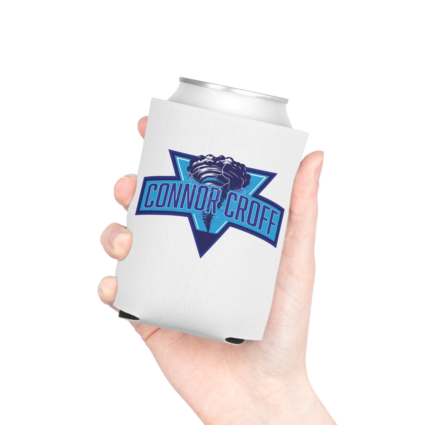 Connor Croff Tornado Blue Logo Can Cooler Sleeve for Regular Cans