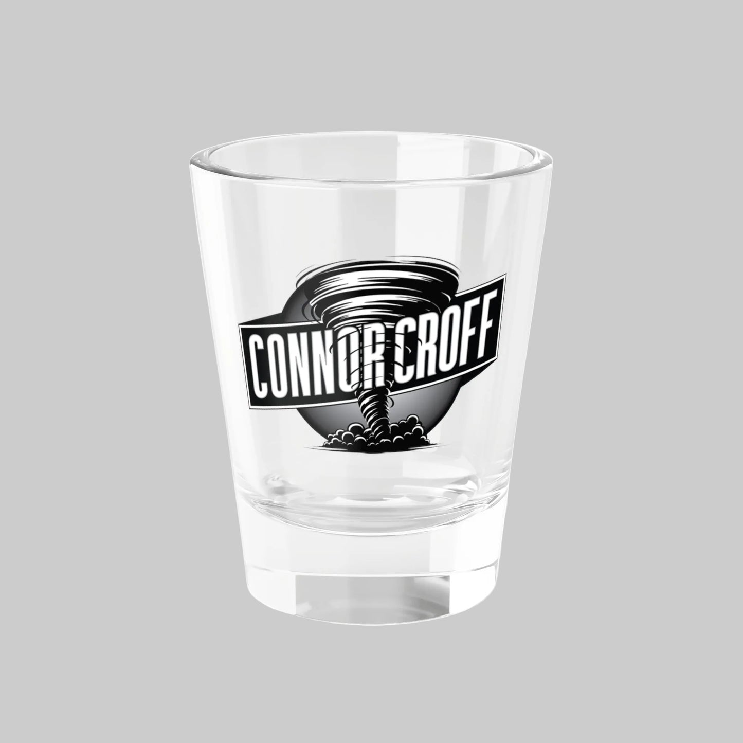 Connor Croff Black & White Tornado Logo Shot Glass 1.5oz
