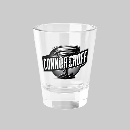 Connor Croff Black & White Tornado Logo Shot Glass 1.5oz