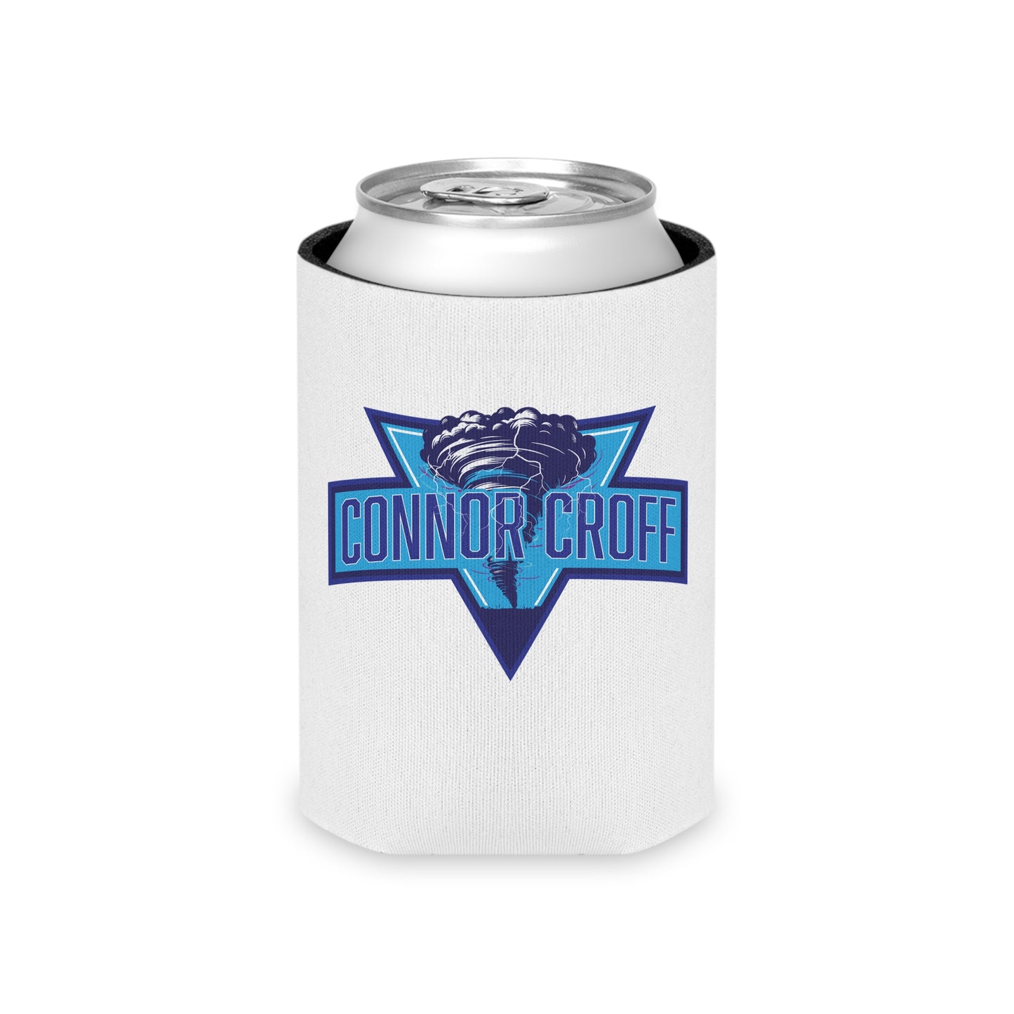 Connor Croff Tornado Blue Logo Can Cooler Sleeve for Regular Cans