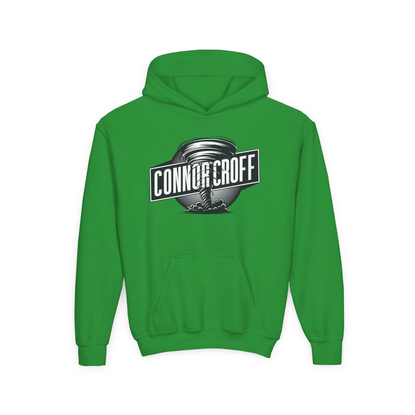 Connor Croff Black White Circle Logo Hoodie Youth Heavy Blend Hooded Sweatshirt