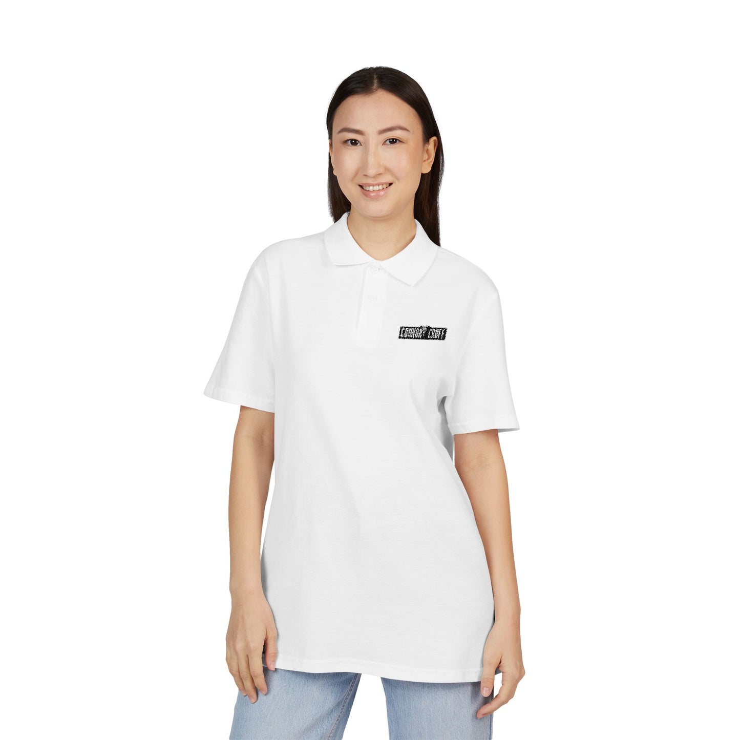 Connor Croff Black White Logo Unisex Polo Shirt Embroider Logo