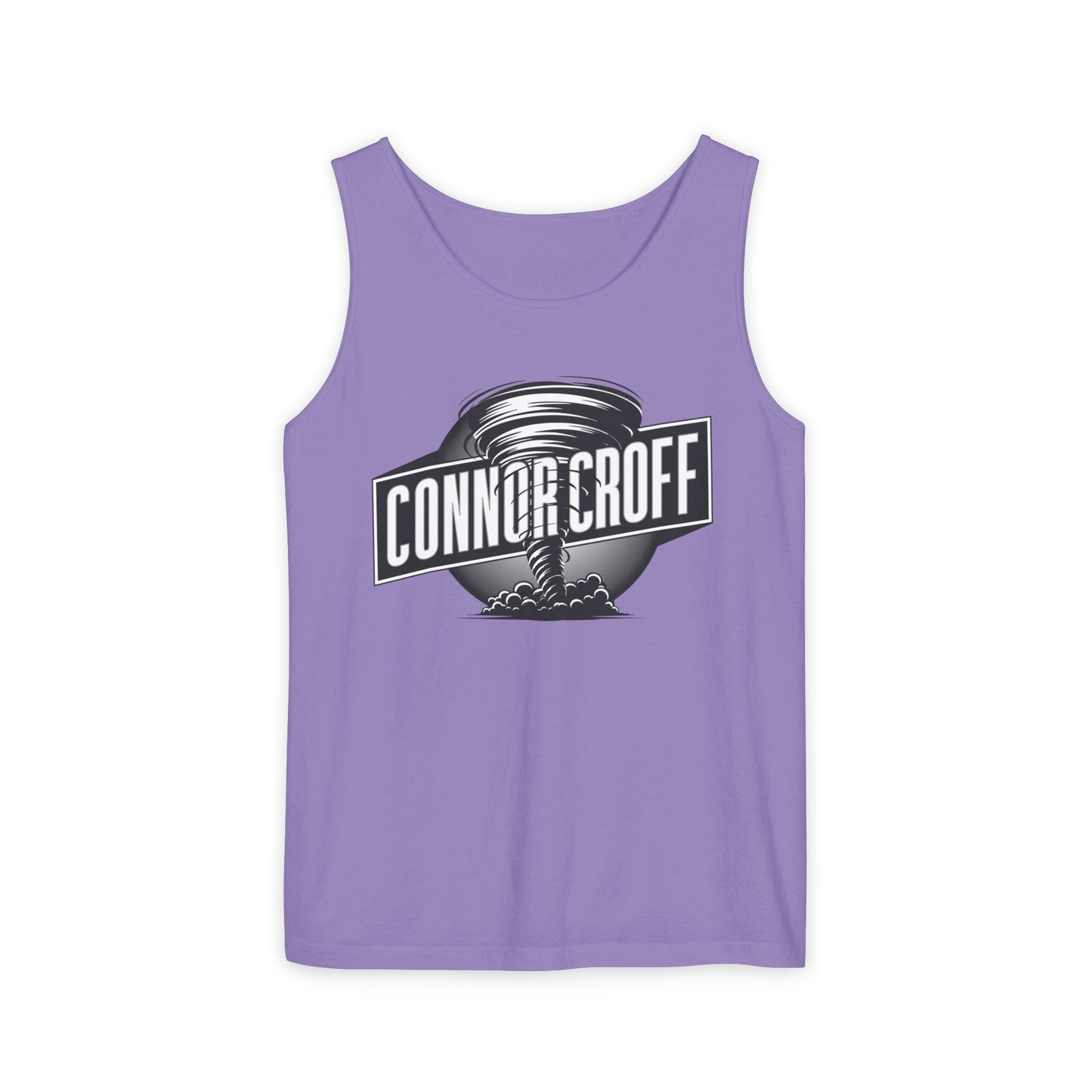 Connor Croff Black White Circle Logo Unisex Garment-Dyed Tank Top