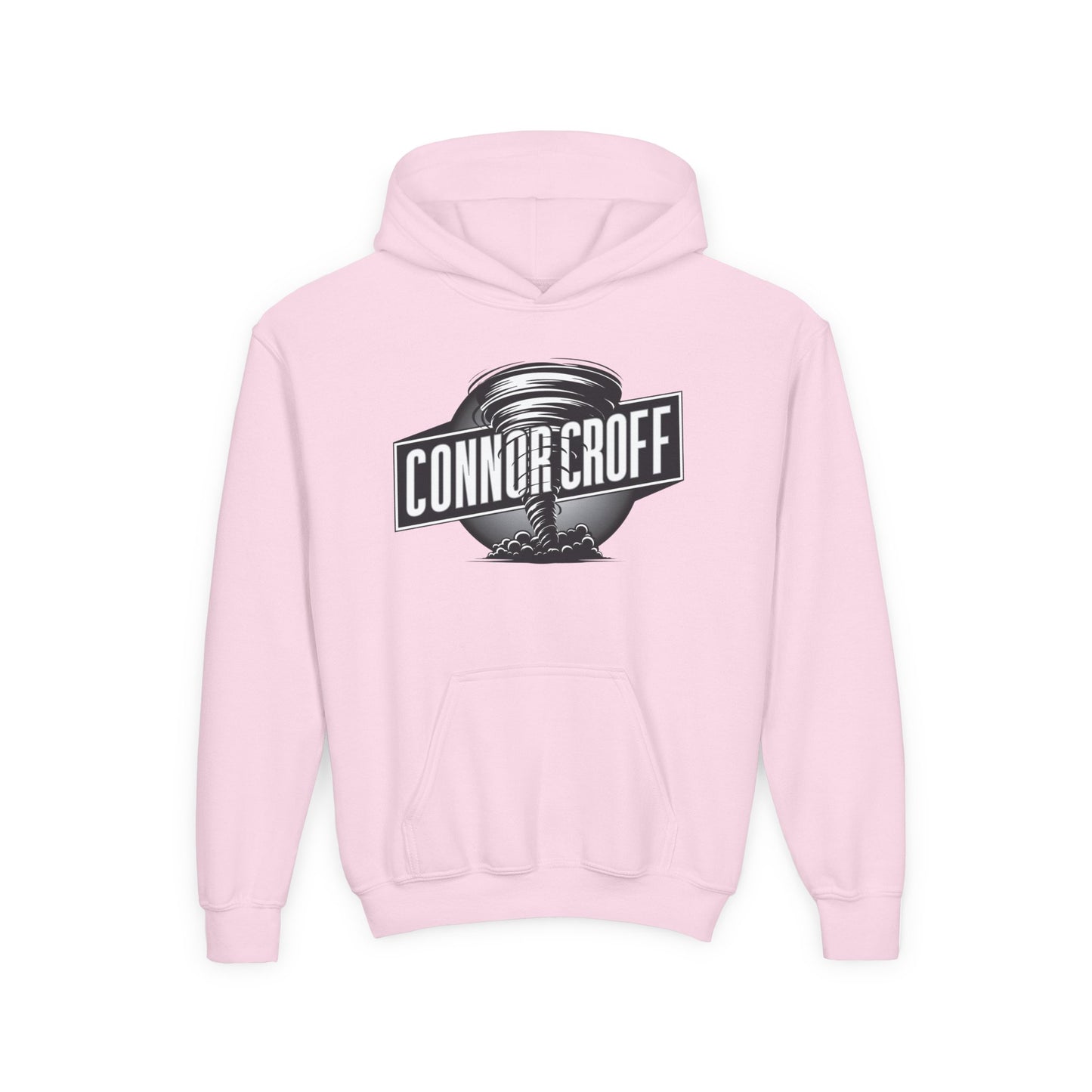 Connor Croff Black White Circle Logo Hoodie Youth Heavy Blend Hooded Sweatshirt