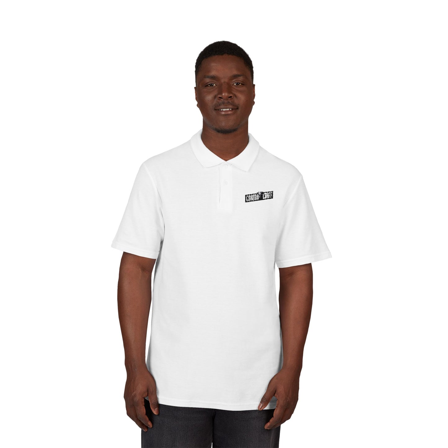 Connor Croff Black White Logo Unisex Polo Shirt Embroider Logo
