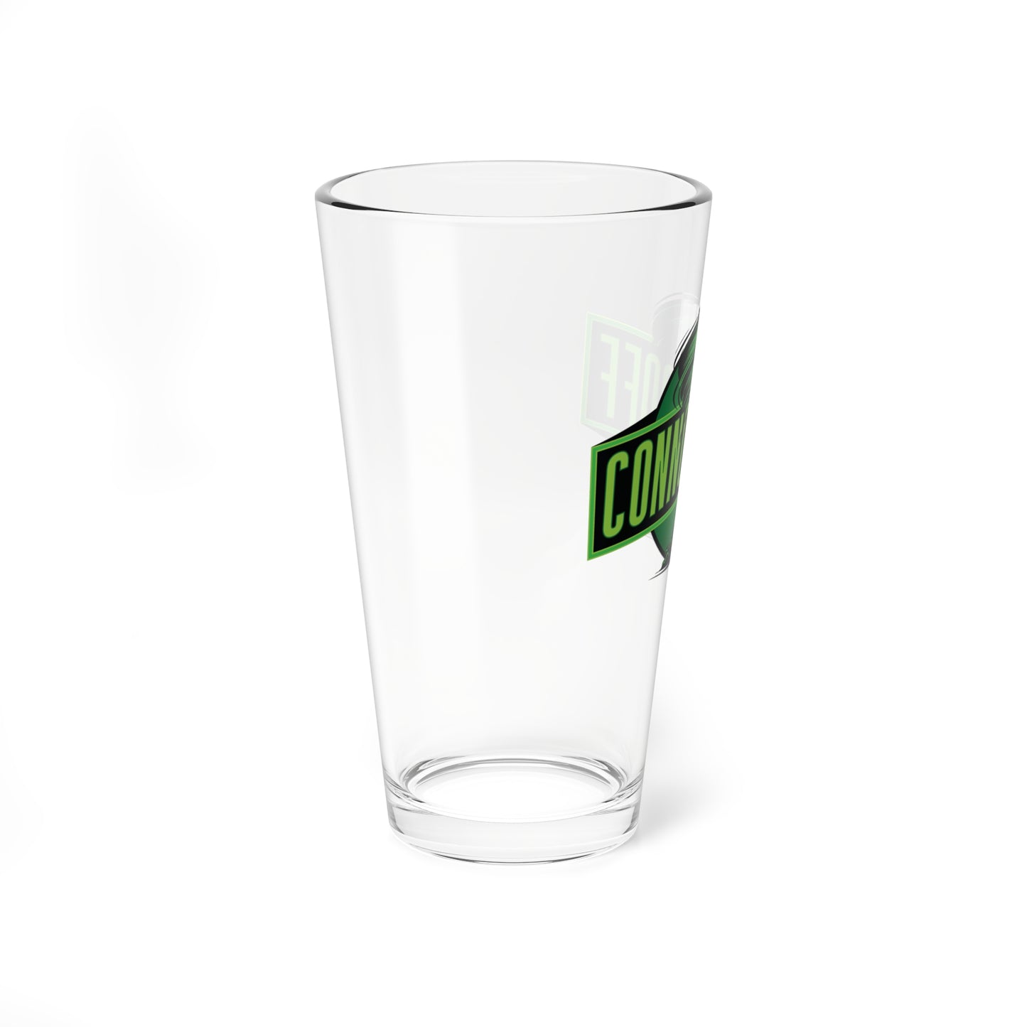 Connor Croff Green Tornado Logo 16oz Drinking / Mixing Glass