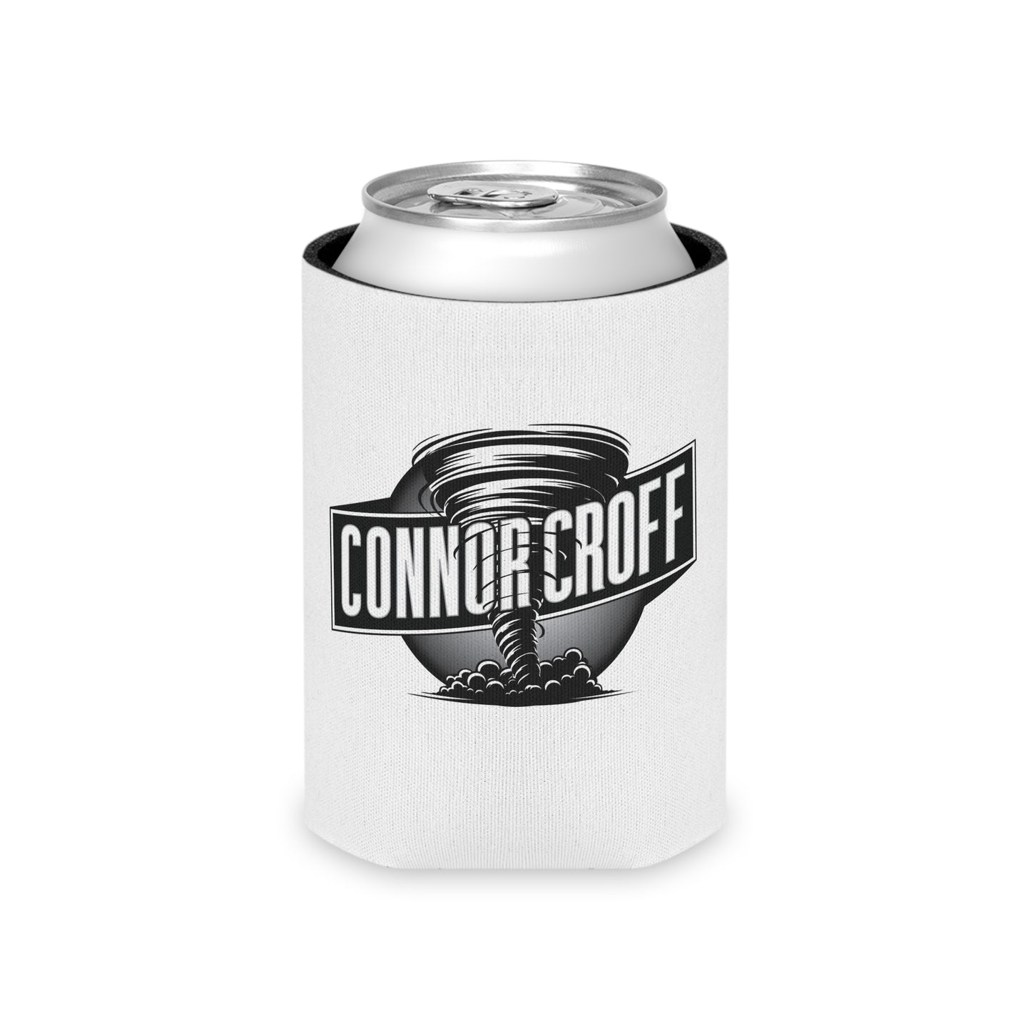 Connor Croff Tornado Black & White Can Cooler Sleeve for Regular Cans