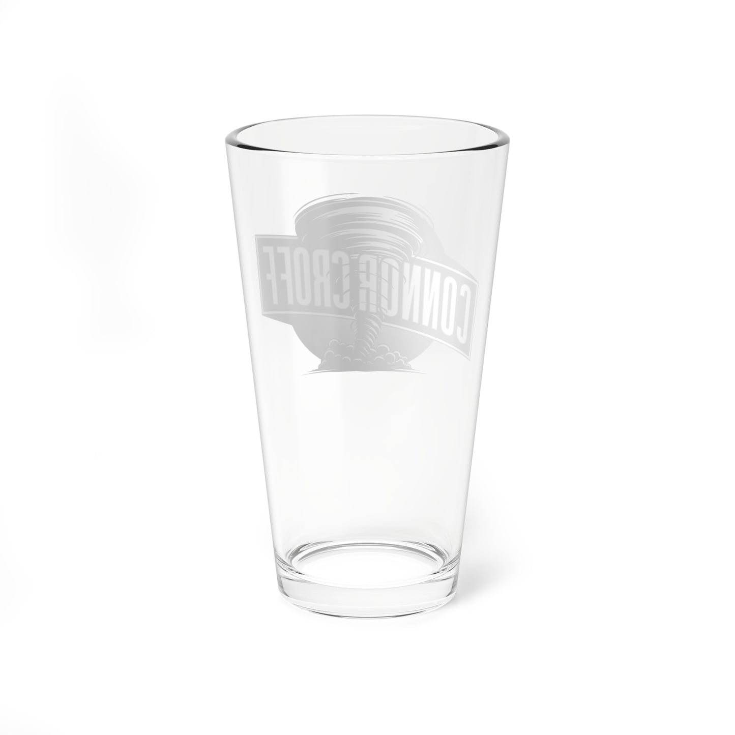 Connor Croff Black & White Tornado Logo 16oz Drinking / Mixing Glass