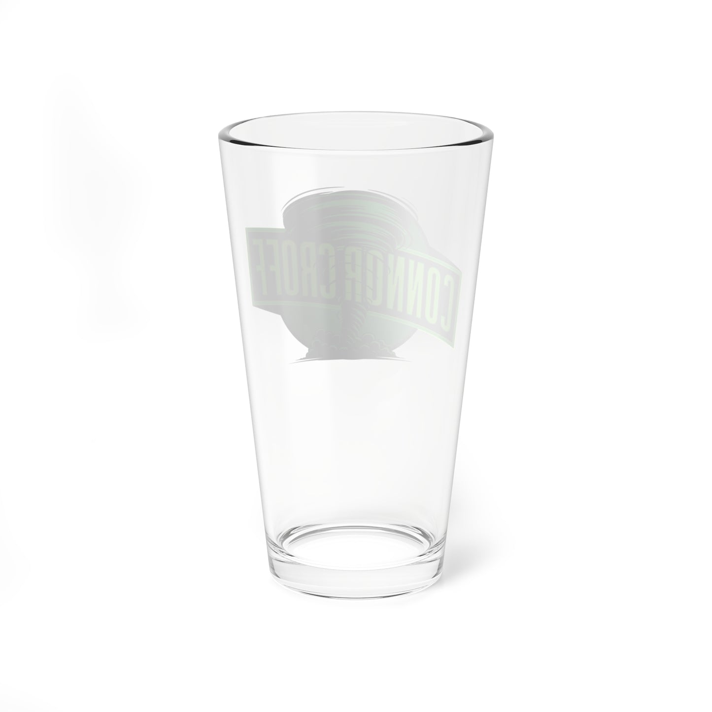 Connor Croff Green Tornado Logo 16oz Drinking / Mixing Glass