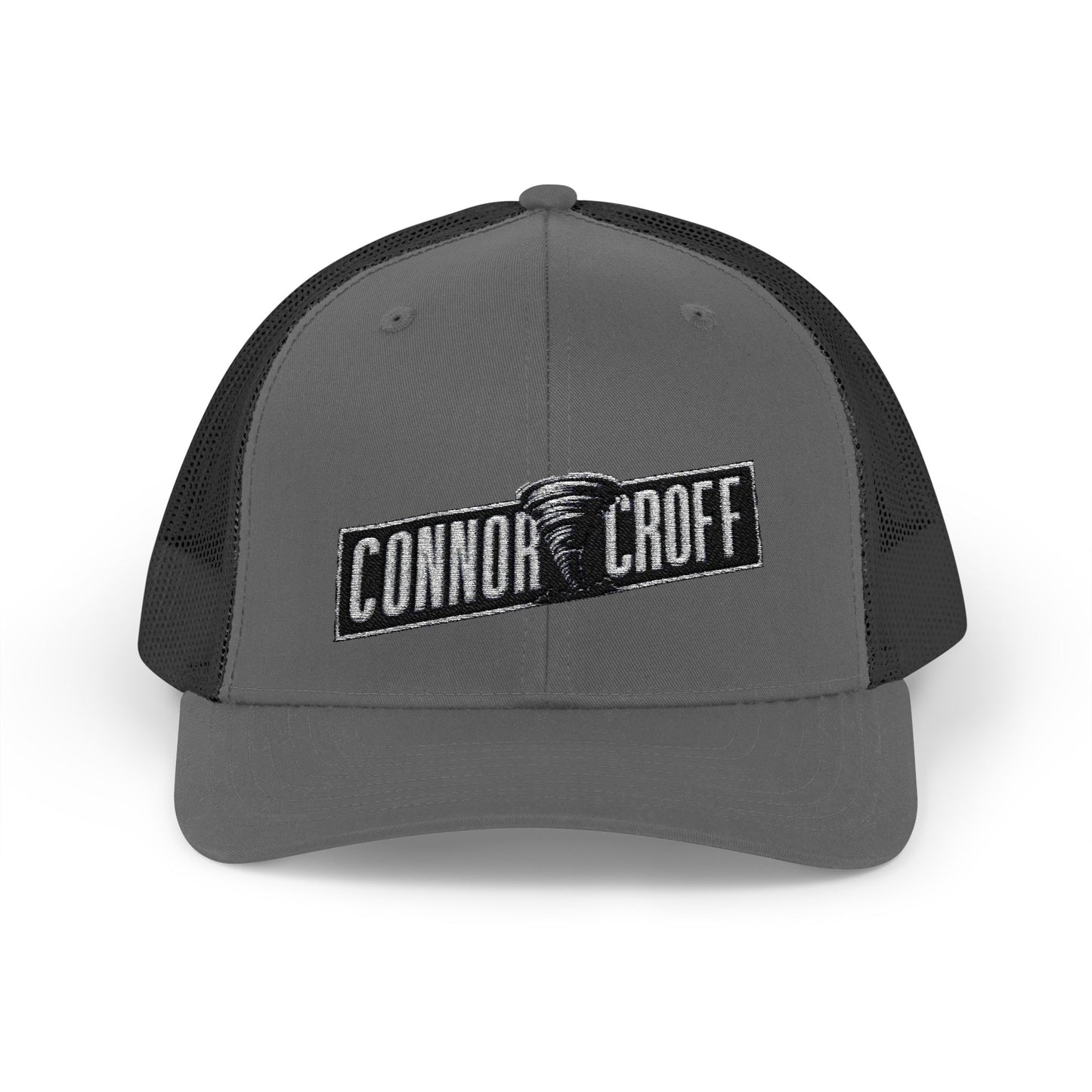 Connor Croff Black White Logo Snapback Trucker Cap