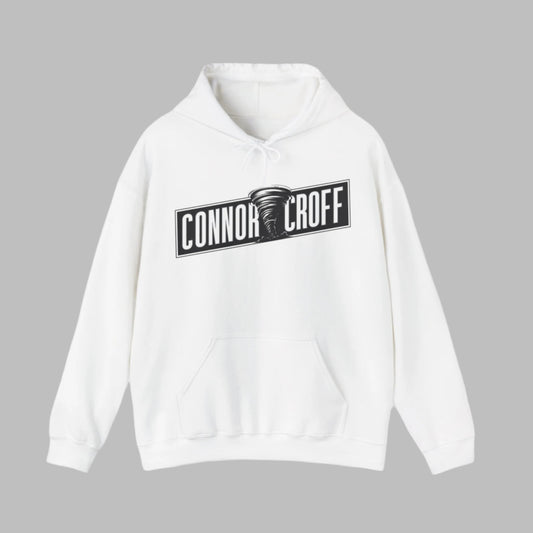 Connor Croff Black White Logo Unisex Heavy Blend™ Hooded Sweatshirt