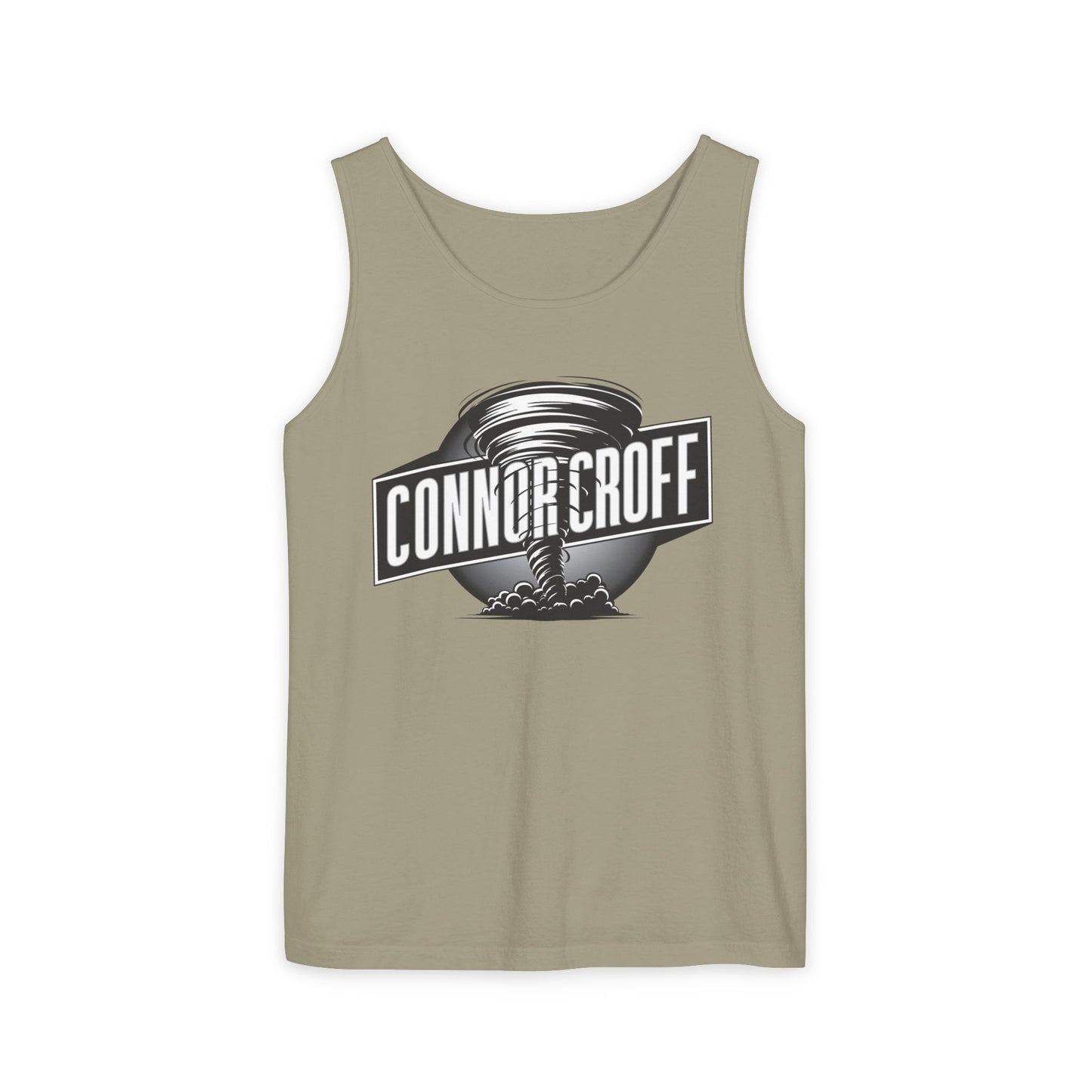 Connor Croff Black White Circle Logo Unisex Garment-Dyed Tank Top