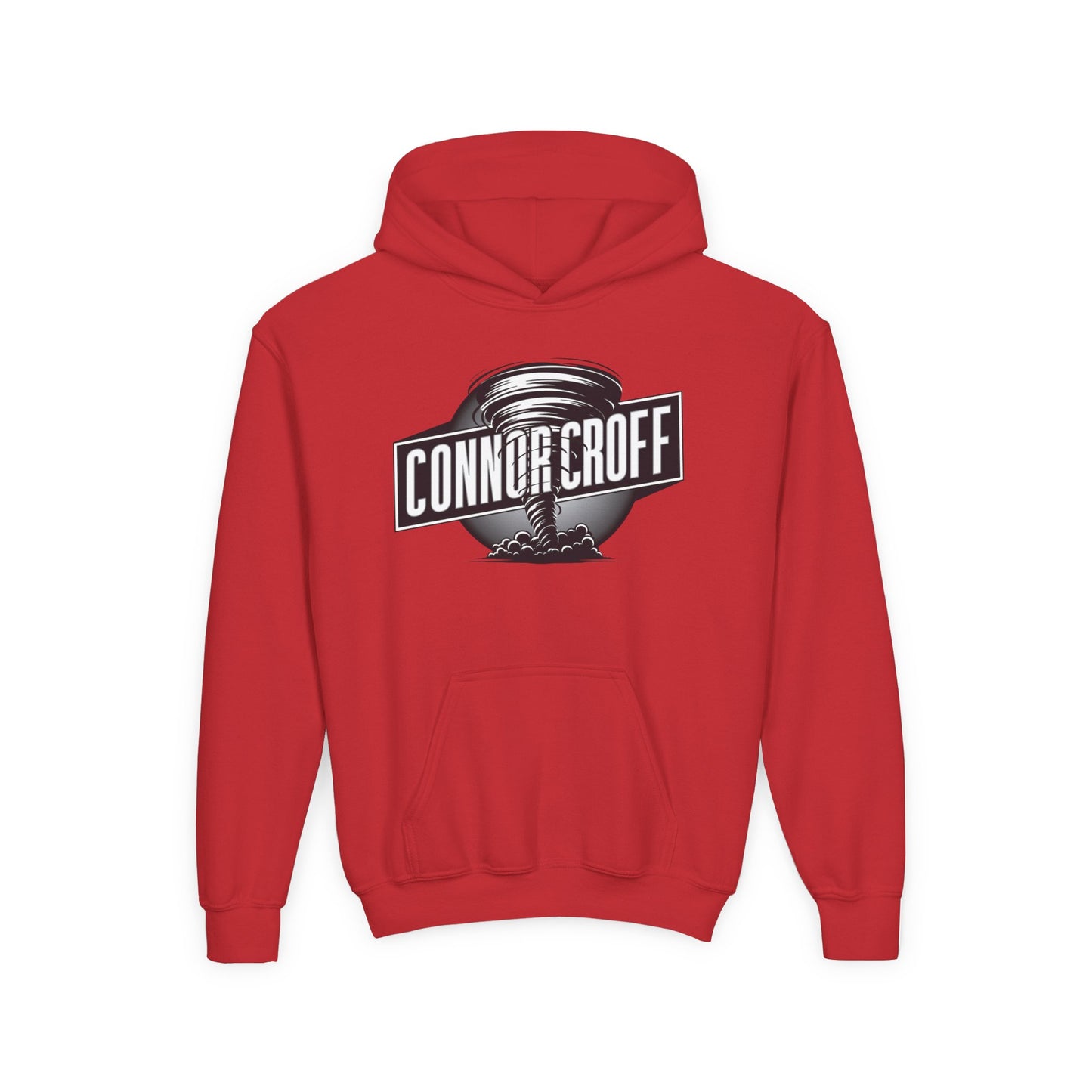 Connor Croff Black White Circle Logo Hoodie Youth Heavy Blend Hooded Sweatshirt