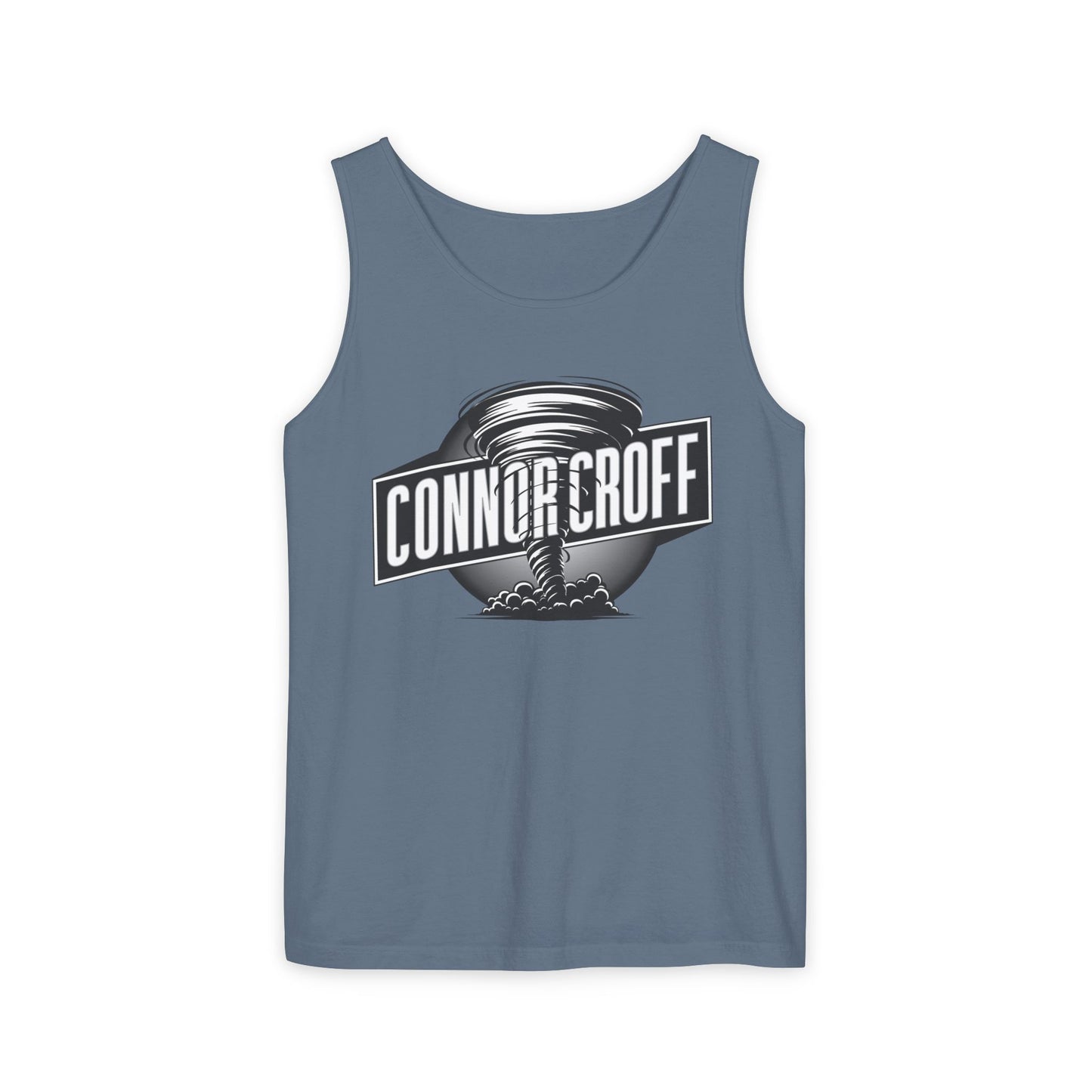 Connor Croff Black White Circle Logo Unisex Garment-Dyed Tank Top