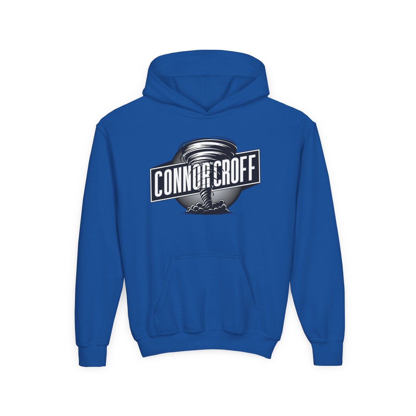 Connor Croff Black White Circle Logo Hoodie Youth Heavy Blend Hooded Sweatshirt