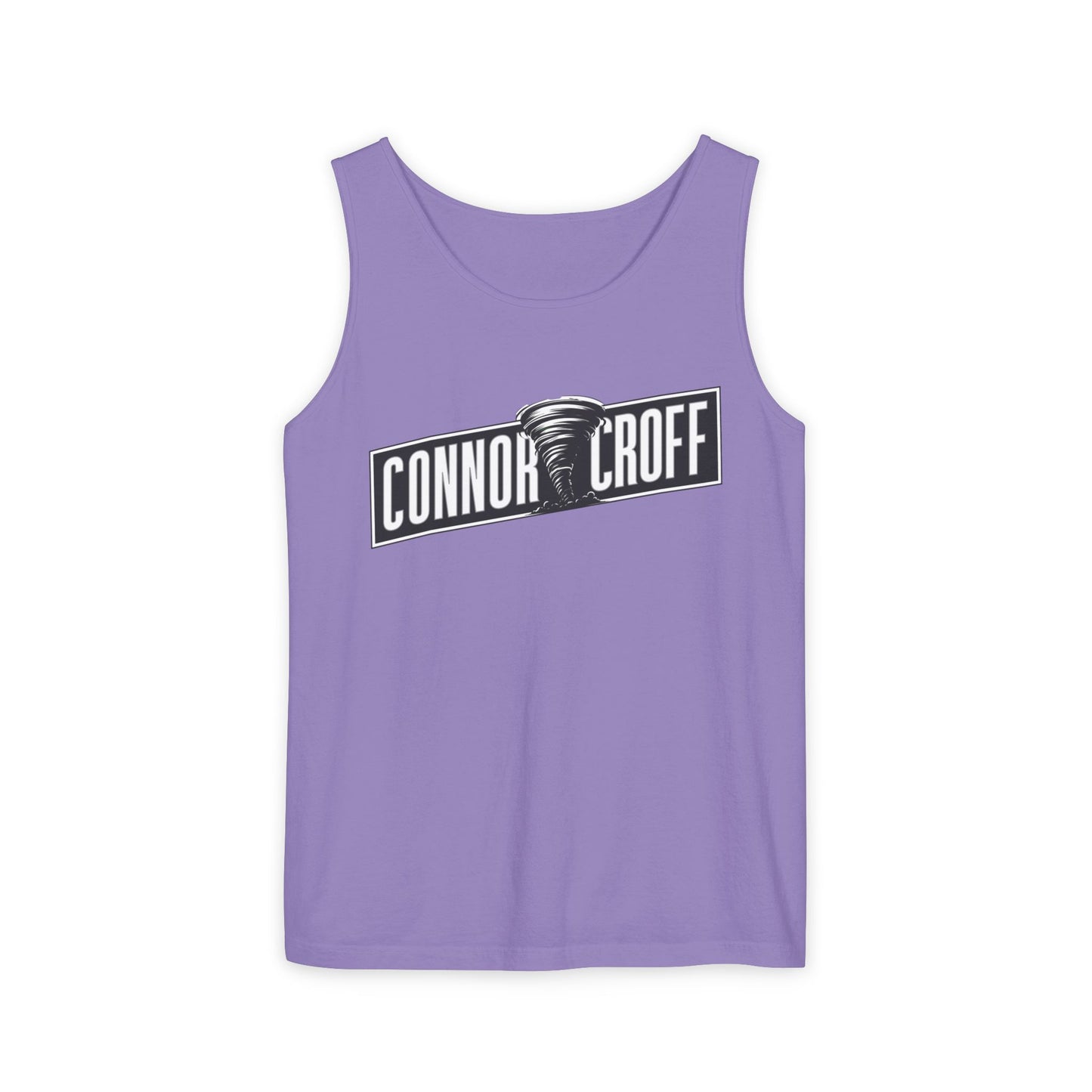 Connor Croff Black White Logo Unisex Garment-Dyed Tank Top