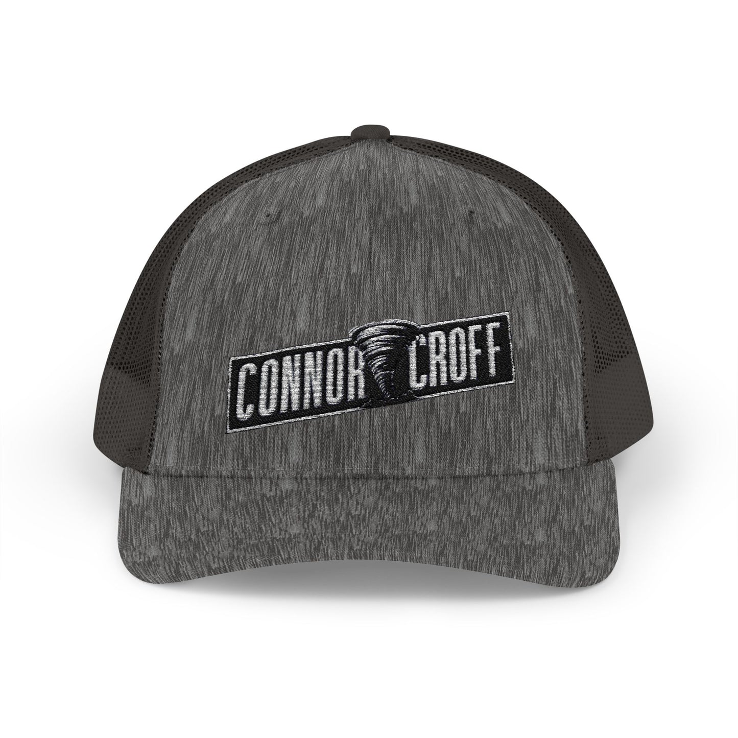 Connor Croff Black White Logo Snapback Trucker Cap