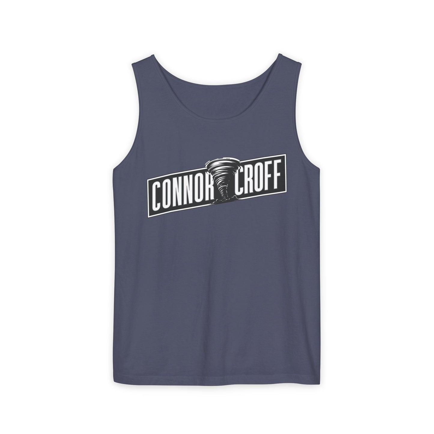 Connor Croff Black White Logo Unisex Garment-Dyed Tank Top