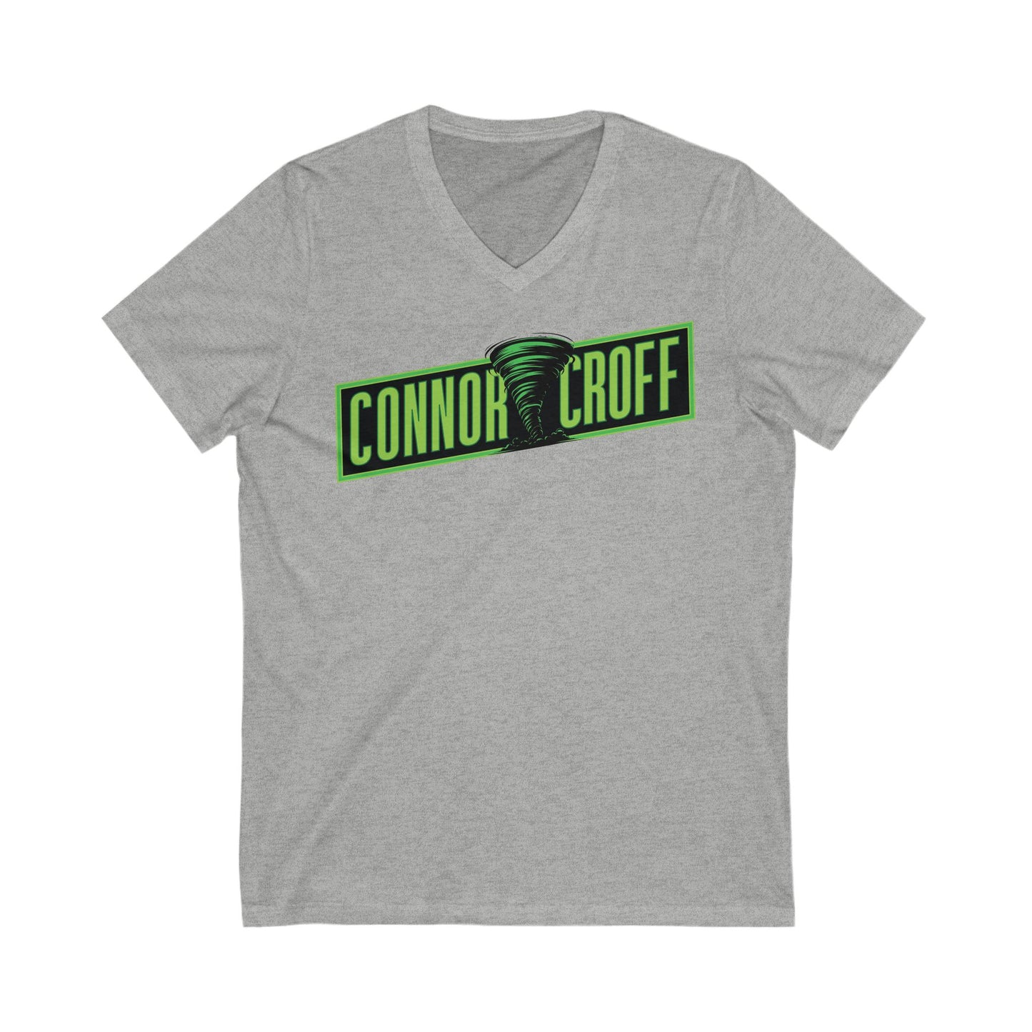 Connor Croff Green Logo Unisex Jersey Short Sleeve V-Neck Tee