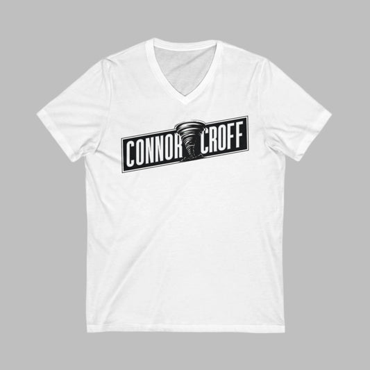 Connor Croff Black White Logo Unisex Jersey Short Sleeve V-Neck Tee